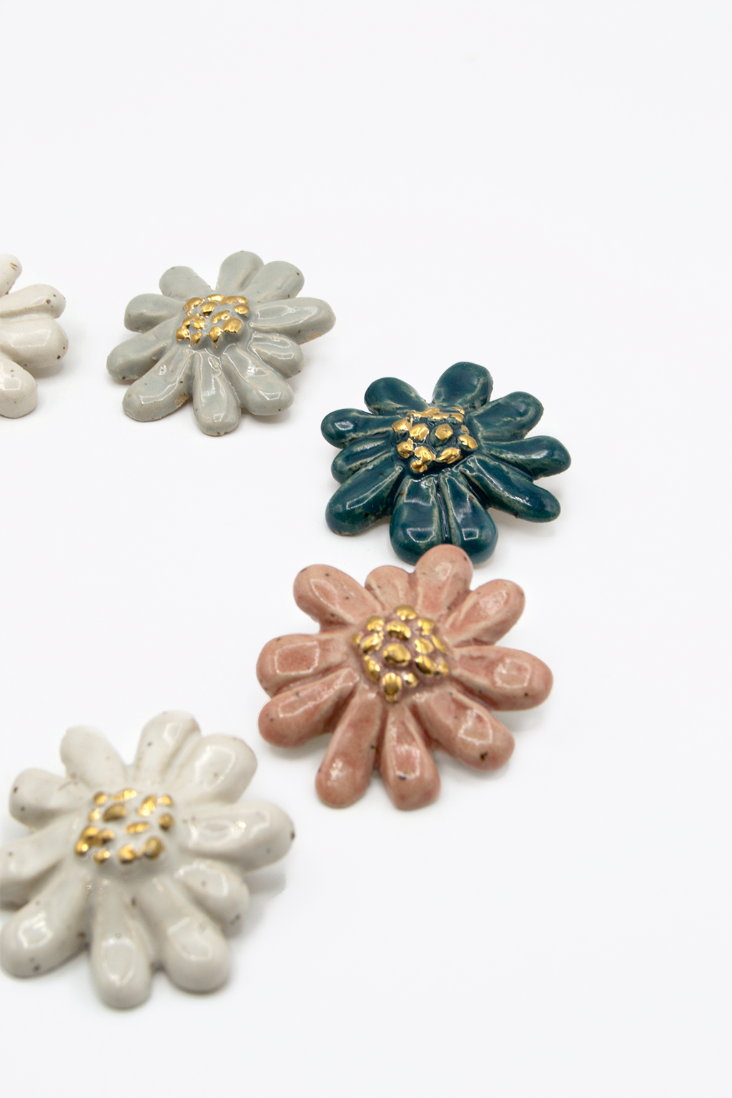 Flor Rosa Lustre Oro