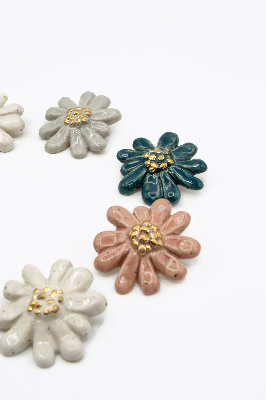 Flor Rosa Lustre Oro