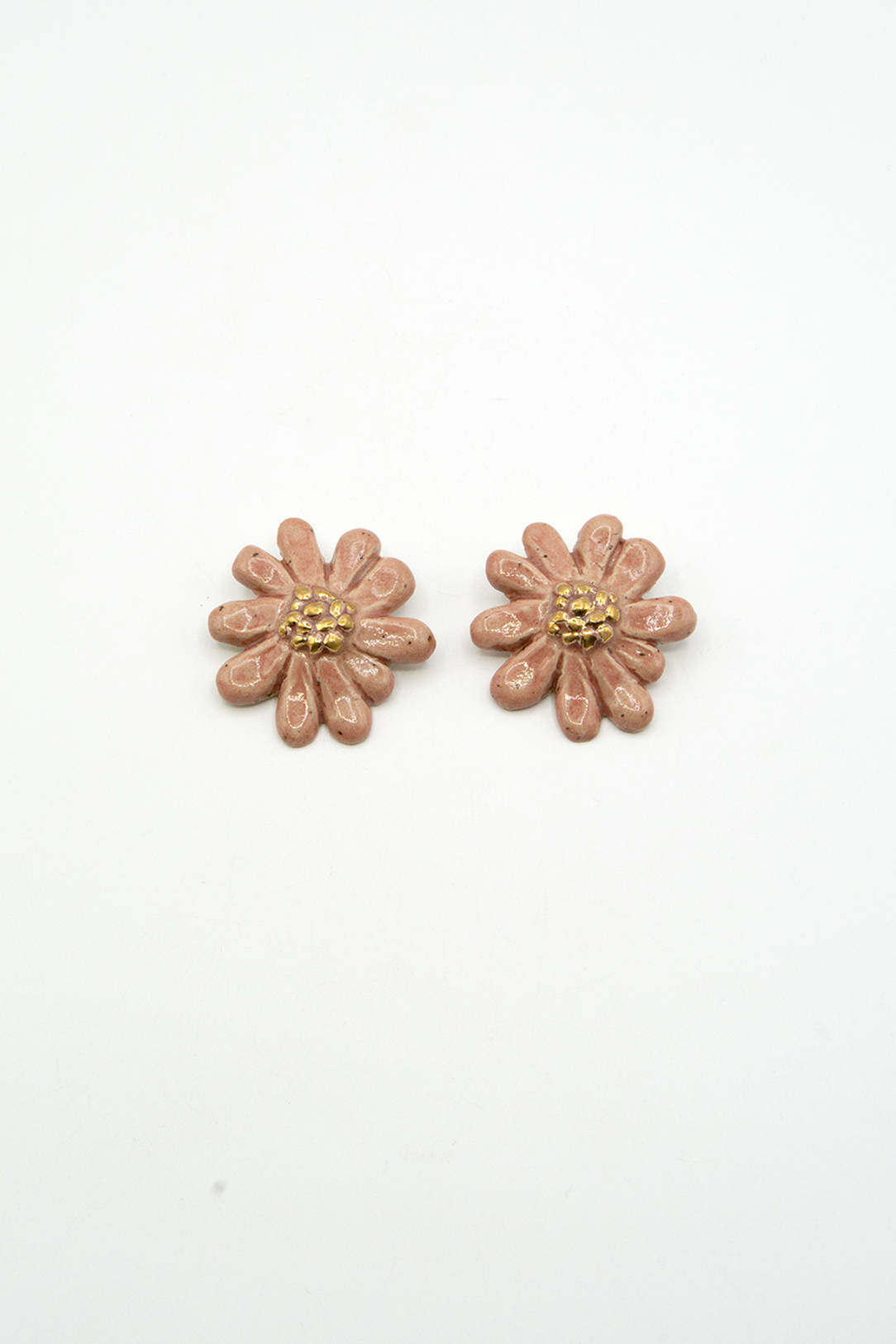 Flor Rosa Lustre Oro