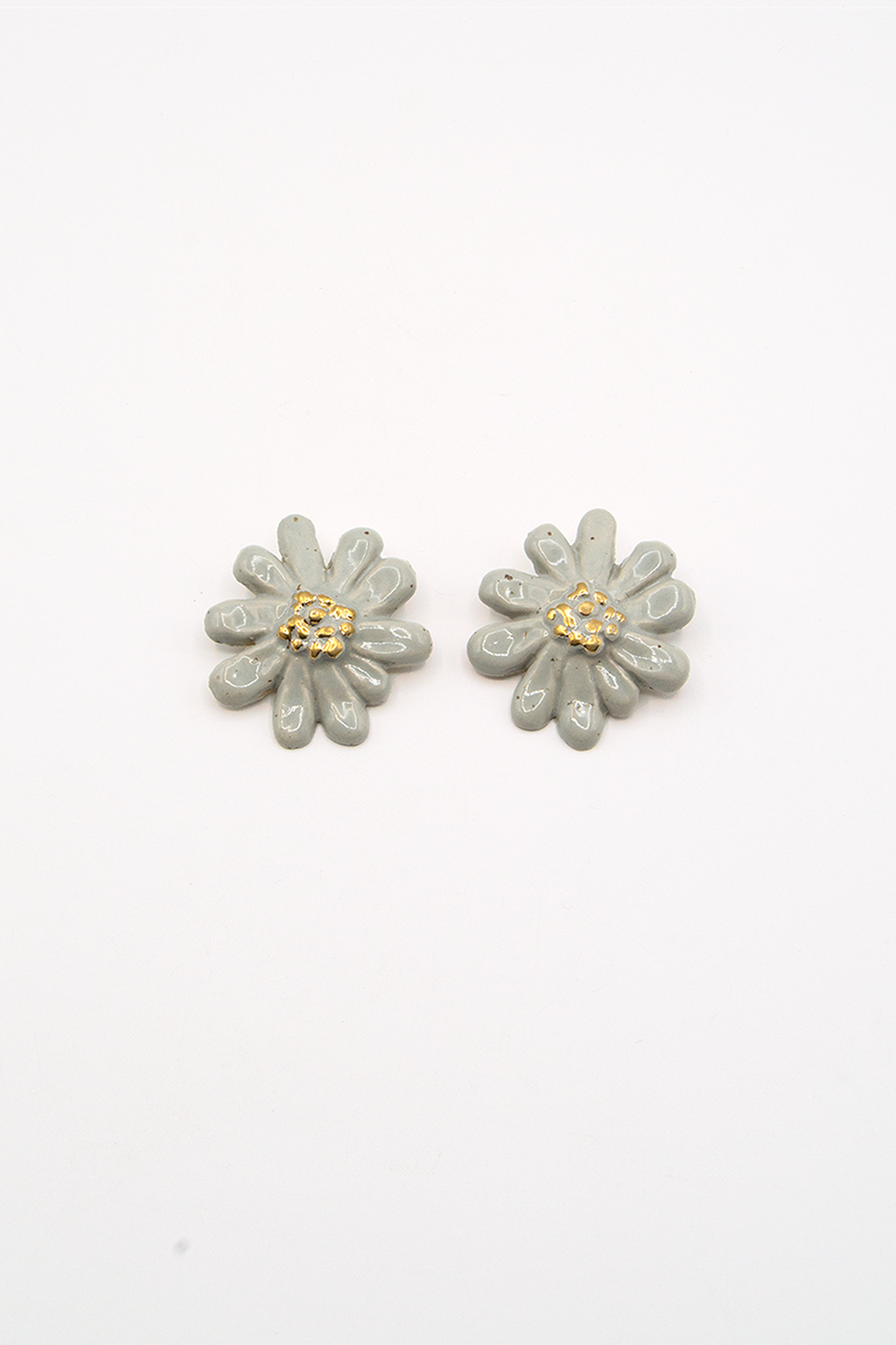 Flor Azul Claro Lustre Oro